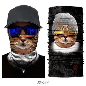 3D UV Cat UV Neck Gaiter for Sun Wind Dust